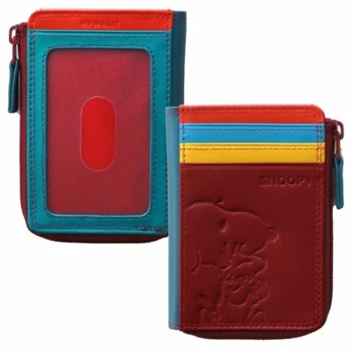 Peanuts Snoopy mywalit Pequeña Cremallera Cartera Monedero Estuche Cuero Vesubio Nuevo Foto 1 de 4