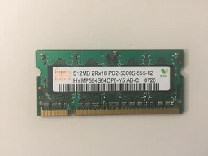 Ram sodimm 512mb ddr2 667mhz 5300S Hynix HYMP564S64CP6-Y5 per notebook - Foto 1 di 1