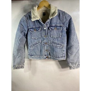 Gap Blue Denim Lined Snap Button Up Long Sleeve Jean Jacket Girls Size XL 12 NWT - Picture 1 of 9