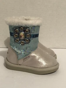 Stride Rite Disney Frozen Icy Powers Silver Baby Toddler Boots SIZE 5 - Picture 1 of 6