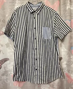 Sovereign Code Los Angeles - Men's Blue Wave Button-Down Short Sleeve Shirt-XL - Picture 1 of 8