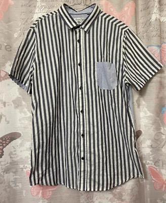 Sovereign Code Los Angeles - Men's Blue Wave Button-Down Short Sleeve Shirt-XL - Image 1 of 4