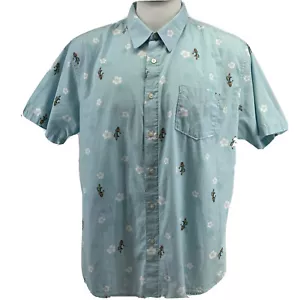 Camisa de bailarina de hula azul 100 % algodón tallado con botones 1888 Saddlebred para hombre - Imagen 1 de 7