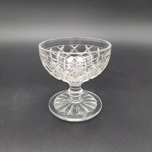 Vintage Anchor Hocking Waterford Waffle Clear Glass Dessert Compote Cup Bowl - Picture 1 of 4