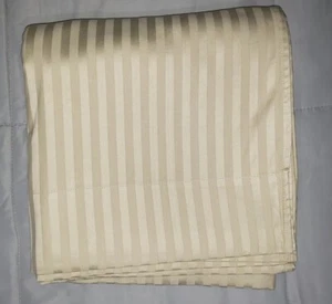 Egyptian Cotton Nile Bedding Beige Striped Single Ply Cotton Flat Sheet King - Picture 1 of 10