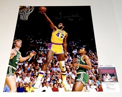 James Worthy signed Los Angeles Lakers 16x20 photo autographed JSA - Image 1 of 3