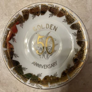 Golden 50th Anniversary Saucers Collectors Plate Japan - Picture 1 of 6