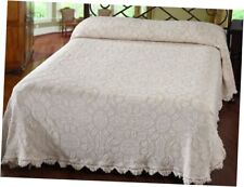  Colonial Rose Bedspread, Queen, French Blue 