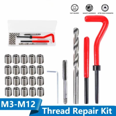 Thread Repair Tool 25pcs M7/M8/M10/M12 Spanner Wrench Twist Drill Bit Hand Tool - Image 1 of 4