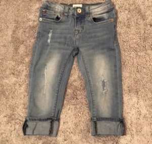 Hudson Girls Light Wash Distressed Cuffed Jeans Size 4 - Picture 1 of 11