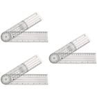  3 Pack Ruler Pvc Angle Measurement Plastic Rotary Goniometer