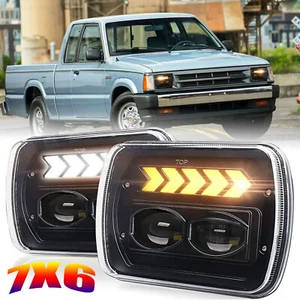 Par de faros LED negros 5x7'' 7X6" halo DRL para Mazda B2200 B2600 RX-7 - Imagen 1 de 13