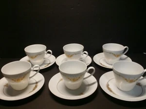 6 Cups and Saucers Rosenthal Romance Winblad Medley Gold Floral - Picture 1 of 11