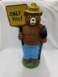 "SMOKEY THE BEAR" X-LARGE, HEAVY CAST IRON BANK, (14" TALL) HARD TO FIND SIZE - Picture 1 of 9