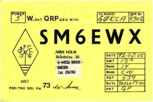 Swedish Amateur Radio QSL Card Sweden SM6EWX Bohus Holm - Picture 1 of 1