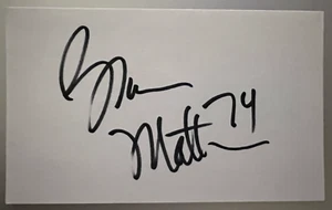 BRUCE MATTHEWS AUTH HOF AUTOGRAPHED 3 X 5 INDEX CARD OILERS NM-MINT - Picture 1 of 1