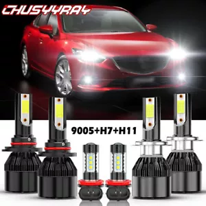 For Mazda 6 2011 2012 2013 6x 6000K LED Headlight Hi/Lo + Fog Light Bulb Kit - Bild 1 von 21