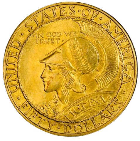 1915 S $50 Panama-Pacific $50 Gold Round | PCGS MS 64 Cover