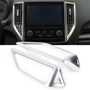 2 Pcs Silver Front Middle Air Vent Cover Trim For Subaru Forester 2019 2022 GZ - Picture 1 of 6