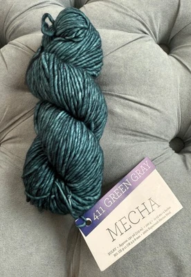 NEW MALABRIGO, MECHA, GREEN GRAY, 1 SKEIN $17.00 RETAIL!! - Image 1 of 2