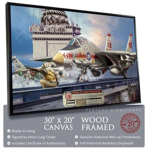 F-14 Tomcat- First Claws Forward - 30"x20" | INCLUDES: TF30 Afterburner Fragment - Picture 1 of 7