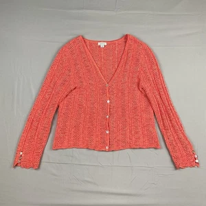 Sundance Coral Strick Cardigan Boho Coastal Feminine Cottagecore Large - Bild 1 von 6