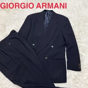 Giorgio Armani Double-breasted Suit Set-up 80s Black Tag Size 46 Vintage Italy ! - Picture 1 of 20