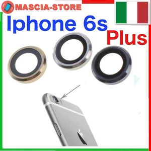 Vetro Vetrino POSTERIORE Camera Fotocamera LENTE + ANELLO Cornice IPHONE 6S PLUS - Foto 1 di 1