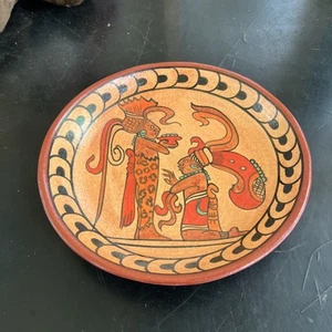 Deko Teller Vintage Mexiko / Azteken Design 10 Zoll hoch Durchmesser Merida - Bild 1 von 3