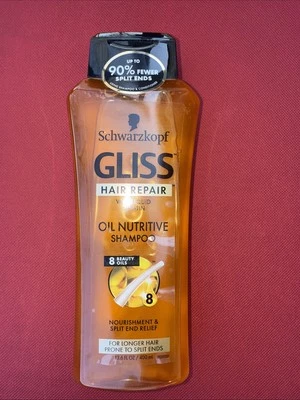 Champú nutritivo Schwarzkopf Gliss aceite reparador del cabello alivio de extremos divididos 13,6 oz Foto 1 de 3