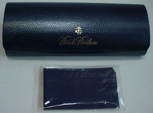 Brooks Brothers Navy Blue Magnetic Glasses Case Unused Cleaning Cloth - Picture 1 of 14