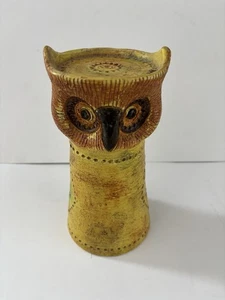 Bitossi Owl Candle Holder 7.25” Tall Rosenthal Netter Label Aldo Londi Italy MCM - Picture 1 of 8