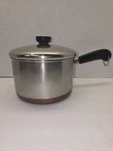 Revere Ware 1801 Copper Bottom 3 Qt Saucepan with Lid Clinton ILL USA - Picture 1 of 13