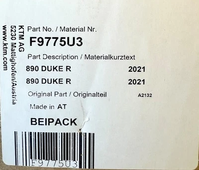 NEW GENUINE KTM 890 Duke R 2021 Footpeg left & right replacement F9775U3 - Image 1 of 3