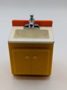 Vintage Fisher Price Puppenhaus Zubehör Badezimmer Waschtisch Waschbecken - Bild 1 von 4