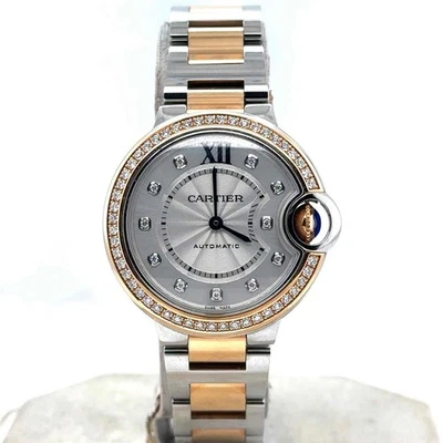 Cartier Ballon Bleu Automatic 33mm 18k Rose/Steel Diamond Dial/Bezel WE902077 - Image 1 of 4