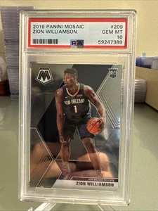 Zion Williamson 2019-20 Panini Mosaic #209 RC PSA 10 GEM MT - Pelicans - Photo 1/2