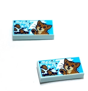 Lego - Minifigure Utensil - Lot of 2 - Cat Food, Blue Tile - Picture 1 of 1