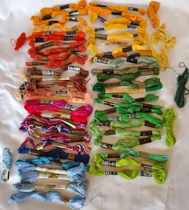 Embroidery Floss Skeins Thread Over 50 Various Colors J&P DFN Lilycraft DMC - Picture 1 of 5