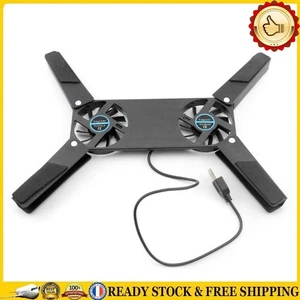 USB Powered Foldable Cooler Pad with 2 Fans Cooling Pad Bracket for Laptop NEW - Zdjęcie 1 z 9