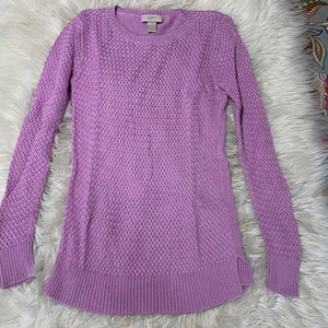 Maglione donna LOFT rosa lilla waffle maglia testurizzato Cottagecore Y2K taglia small - Foto 1 di 6