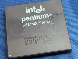 A80503166 SL27K pentium INTEL 166MHZ UOS GOLD W/MMX VINTAGE COLLECTIBLE LAST ONE - Picture 1 of 3
