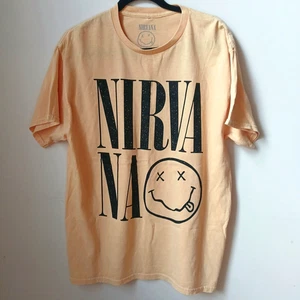 T-shirt uomo Nirvana gialla grande anni 90 grunge Kurt Cobain Alt Rock Seattle - Foto 1 di 8