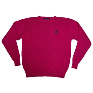 Suéter Tejido Polo Ralph Lauren Vintage Talla L Rosa Brillante Bordado Pecho - Imagen 1 de 5