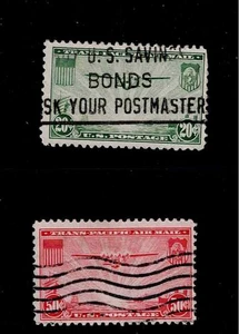 US Scott #C21-22, Singles 1937 Air Mail FVF Used - Picture 1 of 1