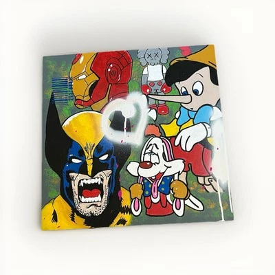 20 X 20 original painting on Wooden Canvas/Street Art/ Graffiti/ Pop Art/ Roger - Image 1 of 3
