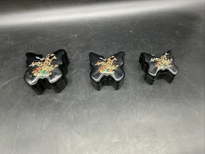 Vintage Kunststoff Schmetterling 3er Set verschachtelt Schmuck Schleifen - Bild 1 von 8