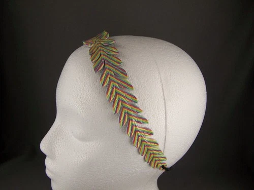 Amarillo Azul Rojo Laurel Corona Hoja Hojas Gelatina Diadema Suave Estiramiento Agarre Dientes Foto 1 de 4