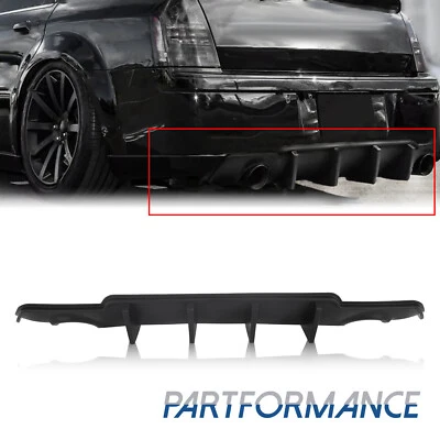 Rear Bumper Diffuser Fit 2012-2014 Chrysler 300 300S AMPP Matte Black Shark Fin - Image 1 of 4