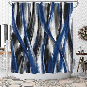 Geometric Shower Curtain Modern Abstract Shower Curtain Bathroom Decor Polyes... - Picture 1 of 5